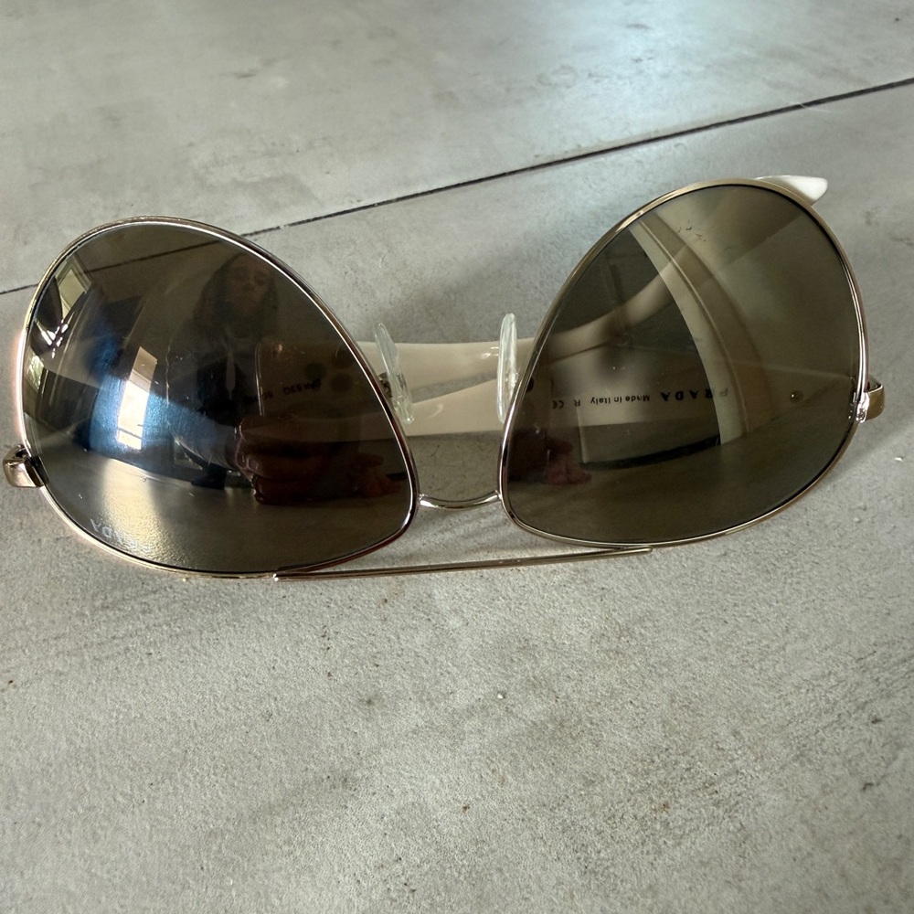 Prada Metallic Aviator Sunglasses